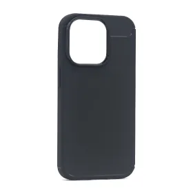 Silikonska futrola - maska BRUSHED za iPhone 14 Pro Max crna (MS).
