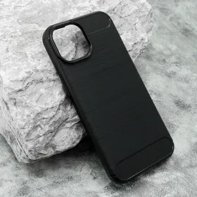 Silikonska futrola - maska BRUSHED za iPhone 15 (6.1) crna (MS).