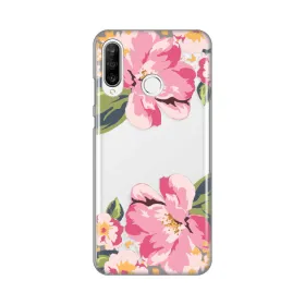 Silikonska futrola - maska print Skin za Huawei P30 Lite Pink Flowers.