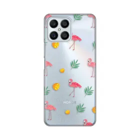Silikonska futrola - maska print Skin za Huawei Honor X8 Flamingos.