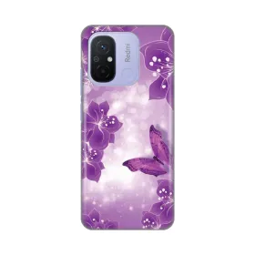 Silikonska futrola - maska print za Xiaomi Redmi 12C Butterfly And Flowers.