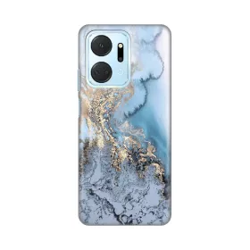 Silikonska futrola - maska print za Huawei Honor X7a Blue Gold Marble.