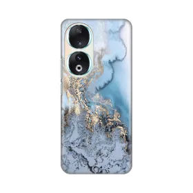 Silikonska futrola - maska print za Huawei Honor 90 Blue Gold Marble.