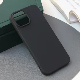 Silikonska futrola - maska Skin za iPhone 15 6.1 mat crna.