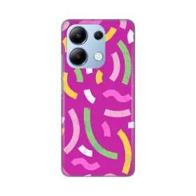 Silikonska futrola - maska print za Xiaomi Redmi Note 13 4G (EU) Happy Lines pink.