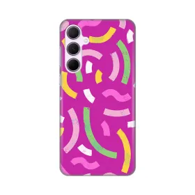 Silikonska futrola - maska print za Samsung A356B Galaxy A35 5G Happy Lines pink.