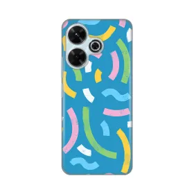 Silikonska futrola - maska print za Xiaomi Redmi 13 Happy Lines blue.