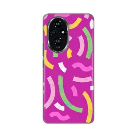 Silikonska futrola - maska print za Huawei Honor 200 Happy Lines pink.