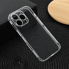 Silikonska futrola - maska Ultra Thin with pluggy za iPhone 16 Pro 6.3 Transparent.