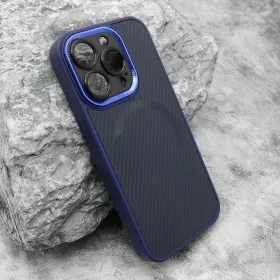 Futrola - maska CARBON MagSafe za iPhone 15 Pro (6.1) plava (small camera) (MS).