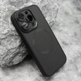 Futrola - maska CARBON MagSafe za iPhone 15 Pro (6.1) crna (small camera) (MS).