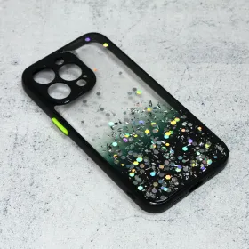 Futrola - maska Frame Glitter za iPhone 13 Pro 6.1 crna.