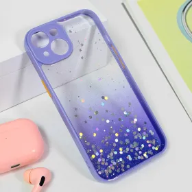 Futrola - maska Frame Glitter za iPhone 15 6.1 ljubicasta.