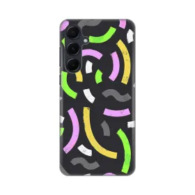 Silikonska futrola - maska print za Samsung A556 Galaxy A55 5G Happy Lines gray.