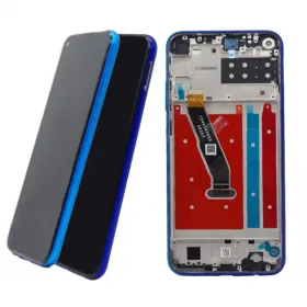 LCD ekran / displej za Huawei P40 Lite E+touch screen crni+frame plavi.