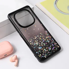 Futrola - maska Frame Glitter za Xiaomi Redmi Note 14 Pro Plus 5G crna.