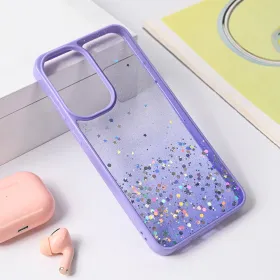 Futrola - maska Frame Glitter za Samsung A566 Galaxy A56 5G ljubicasta.