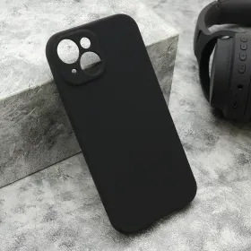 Futrola - maska VELVET TOUCH za iPhone 15 (6.1) crna (MS).
