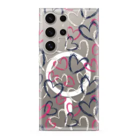 Futrola - maska silikonska print MagSafe za Samsung S928 Galaxy S24 Ultra 5G heart (MS).