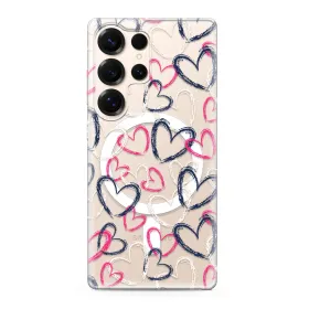 Futrola - maska silikonska print MagSafe za Samsung S938 Galaxy S25 Ultra 5G heart (MS).