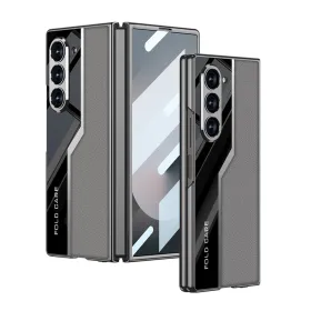 Futrola - maska LEATHER STYLE za Samsung Galaxy Z Fold 6 5G siva (GKK case) (MS).