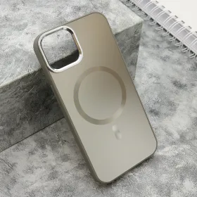 Futrola - maska COLOR METAL MagSafe za iPhone 13 (6.1) srebrna (MS).