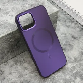 Futrola - maska COLOR METAL MagSafe za iPhone 12/12 Pro (6.1) ljubicasta (MS).
