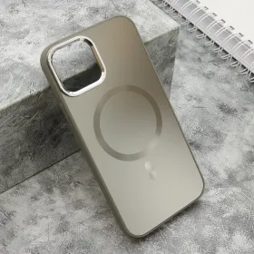 Futrola - maska COLOR METAL MagSafe za iPhone 12/12 Pro (6.1) srebrna (MS).
