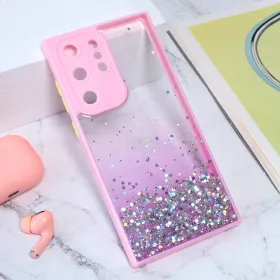 Futrola - maska Frame Glitter za Samsung Galaxy S23 Ultra roze.