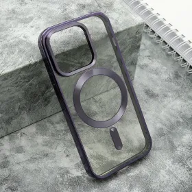 Futrola - maska CLEAR ELEGANT MAGSAFE za iPhone 15 Pro (6.1) ljubicasta (MS).