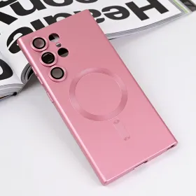 Futrola - maska Magsafe Chrome za Samsung Galaxy S23 Ultra roze.