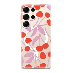 Futrola - maska silikonska print MagSafe za Samsung S938 Galaxy S25 Ultra 5G cherry (MS).