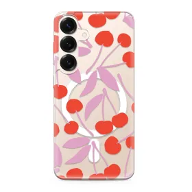 Futrola - maska silikonska print MagSafe za Samsung S931 Galaxy S25 5G cherry (MS).
