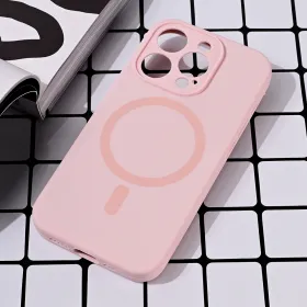 Futrola - maska Magsafe Pure color za iPhone 15 Pro 6.1 roze.