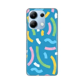 Silikonska futrola - maska print za Xiaomi Redmi Note 13 4G (EU) Happy Lines blue.