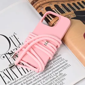 Futrola - maska Crossbody za iPhone 16 Pro 6.3 roze.