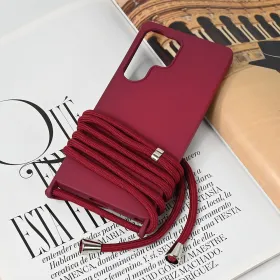 Futrola - maska Crossbody za Samsung S938 Galaxy S25 Ultra bordo.