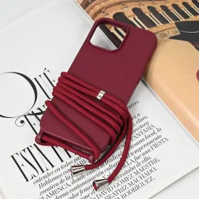 Futrola - maska Crossbody za iPhone 16 Pro Max 6.9 bordo.