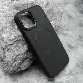 Futrola - maska CARBON MagSafe za iPhone 12/12 Pro (6.1) crna (big camera) (MS).
