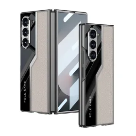 Futrola - maska LEATHER STYLE za Samsung Galaxy Z Fold 6 5G zlatna (GKK case) (MS).