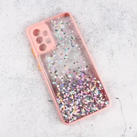 Futrola - maska Frame Glitter za Samsung A525 Galaxy A52 4G/A526 Galaxy A52 5G/A528B Galaxy A52s 5G roze.