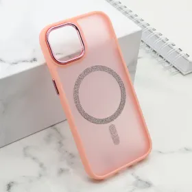 Futrola - maska SHINING MAGSAFE za iPhone 15 (6.1) roze (MS).