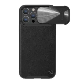 Futrola - maska Nillkin Cam Shield Leather S za iPhone 14 Pro (6.1) crna (MS).
