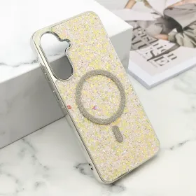 Futrole GLAM GLOW MagSafe za Samsung A566 Galaxy A56 5G siva (MS).