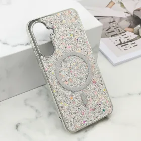 Futrole GLAM GLOW MagSafe za Samsung A366 Galaxy A36 5G srebrna (MS).