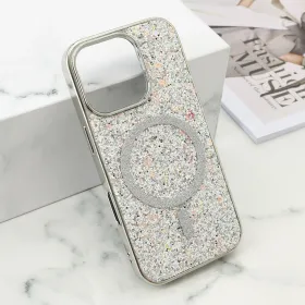 Futrole GLAM GLOW MagSafe za iPhone 16 Pro (6.3) srebrna (MS).