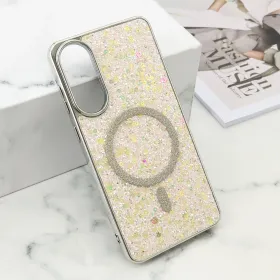 Futrole GLAM GLOW MagSafe za Samsung S937 Galaxy S25 Edge 5G srebrna (MS).