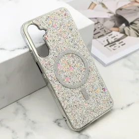 Futrole GLAM GLOW MagSafe za Samsung A166 Galaxy A16 5G srebrna (MS).