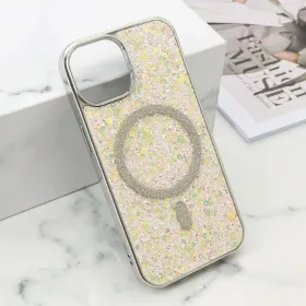 Futrole GLAM GLOW MagSafe za iPhone 15 (6.1) siva (MS).