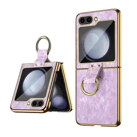 Futrola - maska Luxurious Shell Pattern za Samsung F741B Galaxy Z Flip 6 5G roze.